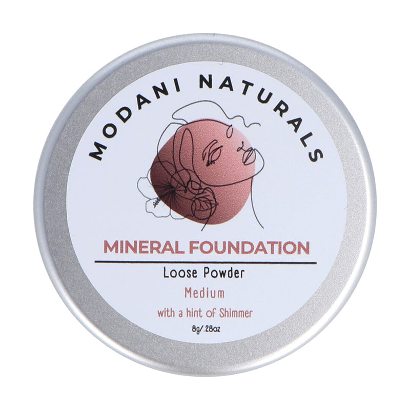 Modani Naturals Mineral Foundation Powder with front label on white background.