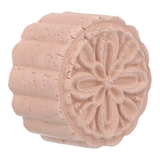 Texture solid Rose Hibiscus clay mask bar on white background.