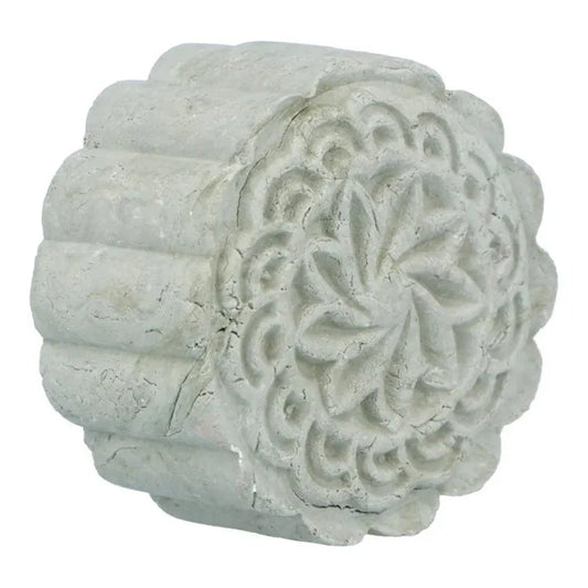 Texture solid green clay mask bar on white background. 