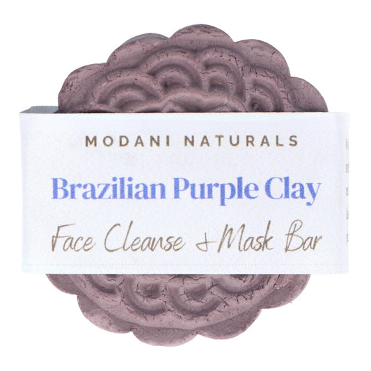 Brazilian Purple Clay Face Mask Bar with label. 