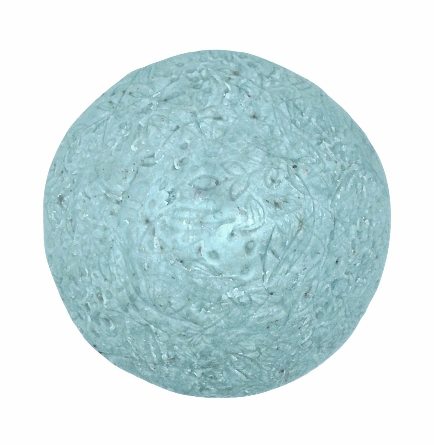 Light blue green textured ocean beauty stone on a white background