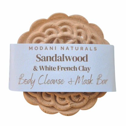 Sandalwood & White French Clay Cleanse & Mask Body Bar