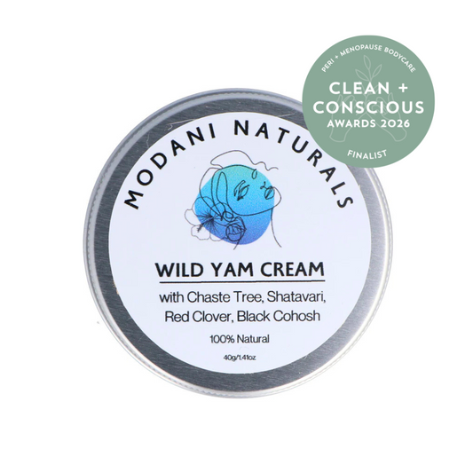 Tin of Modani Naturals Wild Yam Cream trial size. 